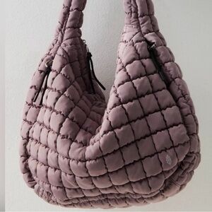 Rare NWT Free People Quilted Carryall Bag in OYSTER MAUVE